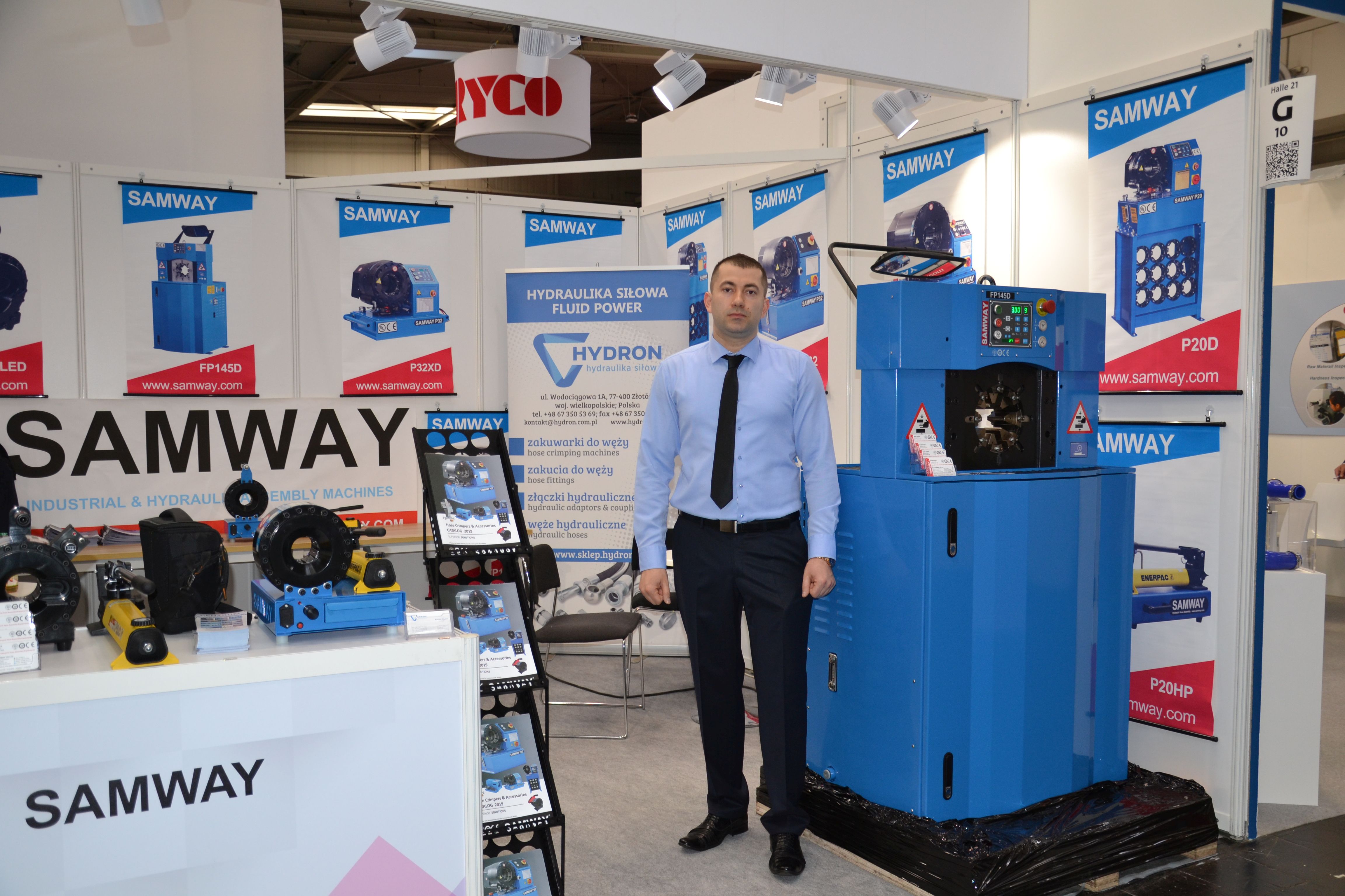 stosiko firmy HYDRON na międzynardowocyh targach hydrauliki siłowej Hannover Messe